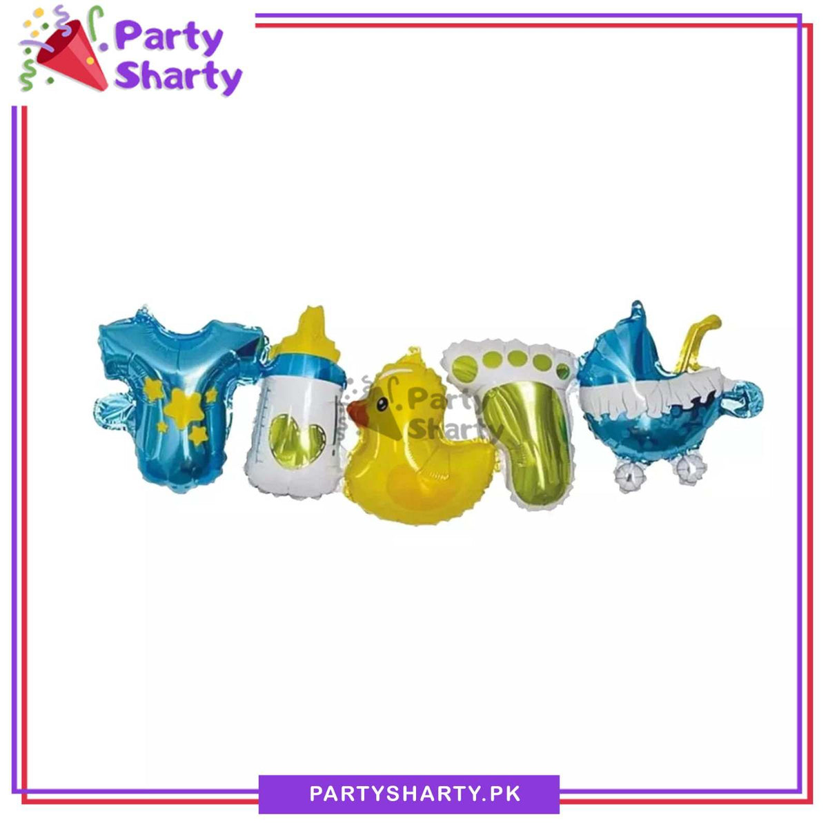 5 in 1 Baby Garland Foil Balloon For Baby Shower, Welcome Baby and Gender Reveal Decoration and Celebration