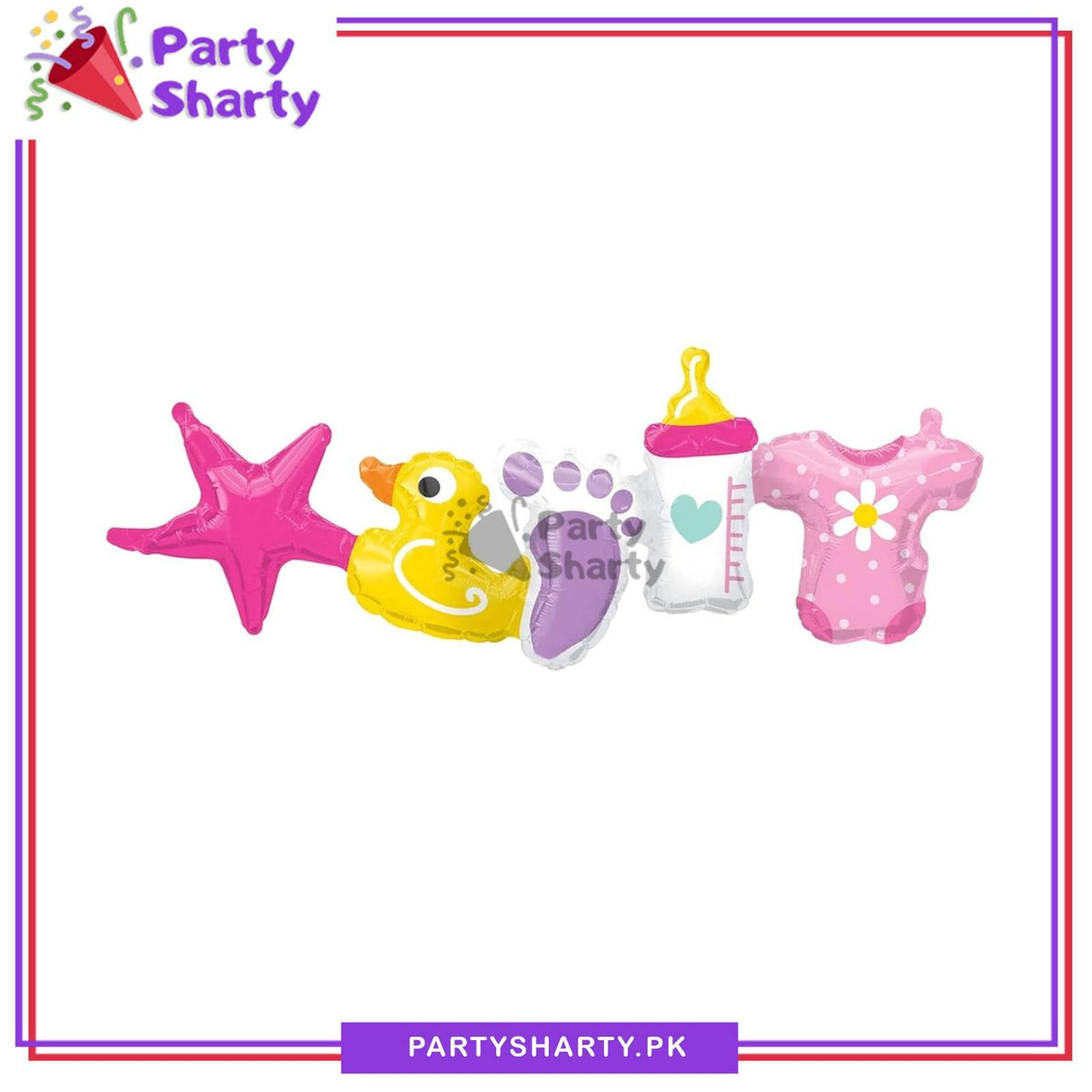 5 in 1 Baby Garland Foil Balloon For Baby Shower, Welcome Baby and Gender Reveal Decoration and Celebration