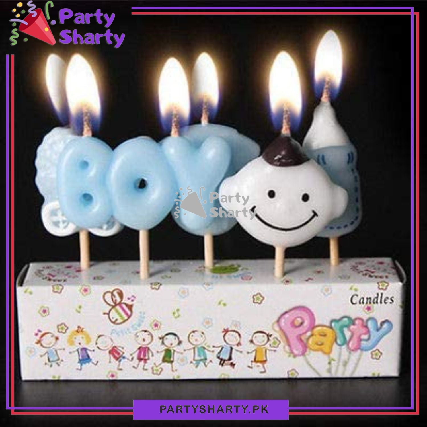 5 pcs/set Baby Boy Shaped Candles / Cupcake Toppers Creative Welcome Baby Candle Party Supplies