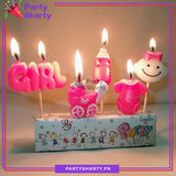 5pcs/set Baby Girl Shaped Candles Cake / Cupcake Toppers Creative Birthday Cake Candles Party Supplies