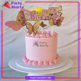 5pcs/Set Butterfly Theme Happy Birthday Cake Toppers For Cake Decoration
