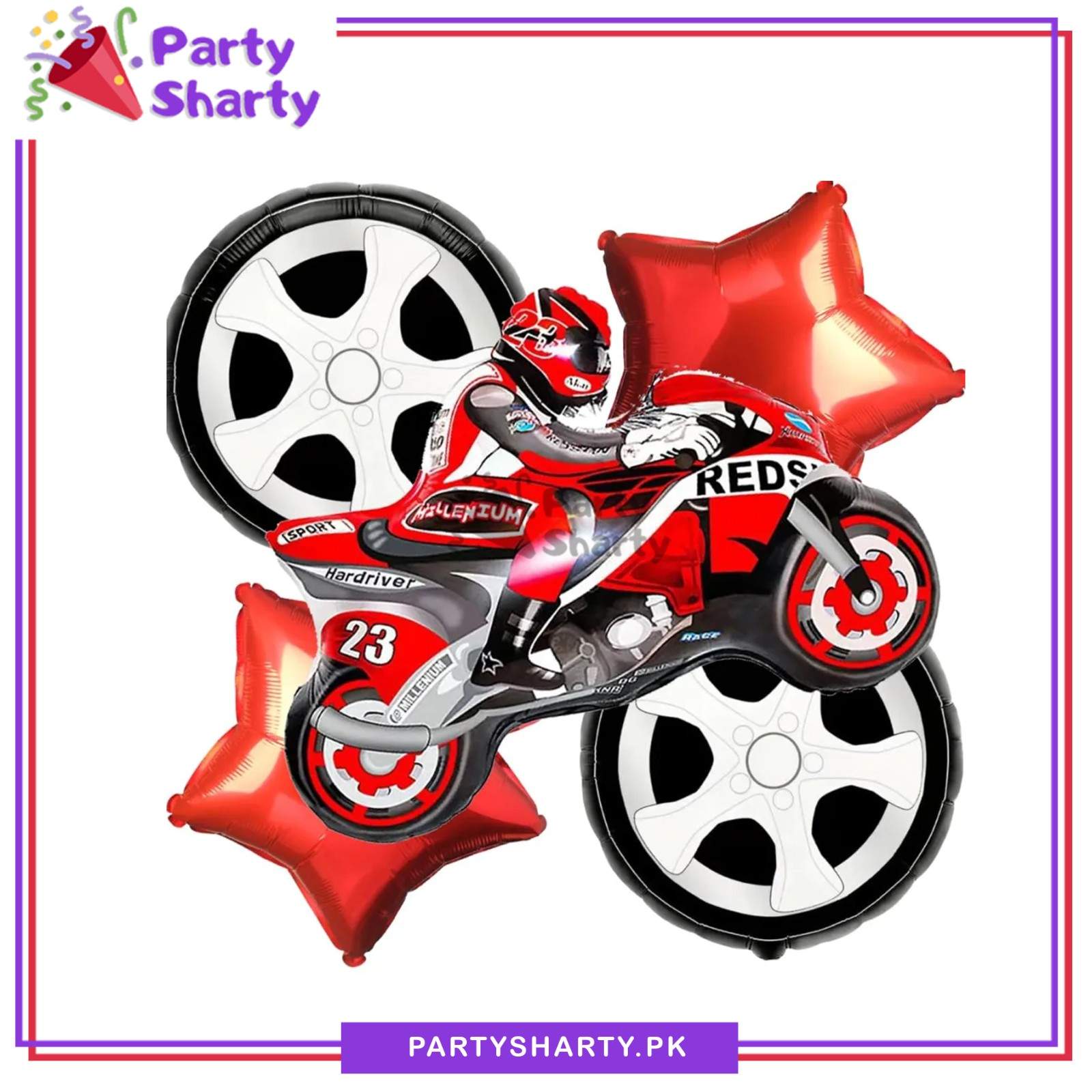 5pcs/Set Motor Bike Foil Balloon For Motor Bike Theme Party Decoration & Celebration