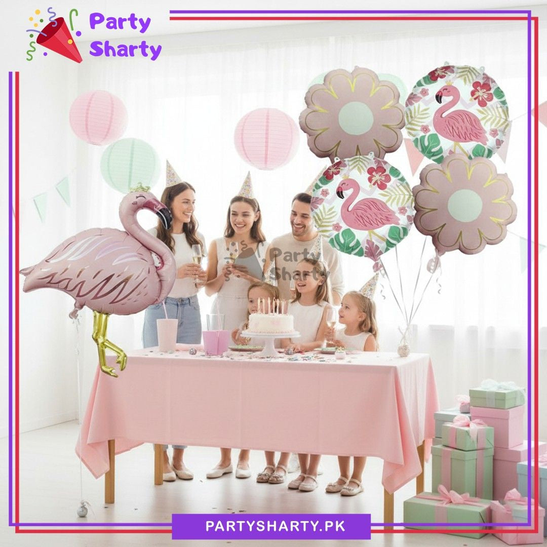 5pcs/Set Pastel Pink Flamingo Foil Balloon For Theme Party Decoration & Celebrations