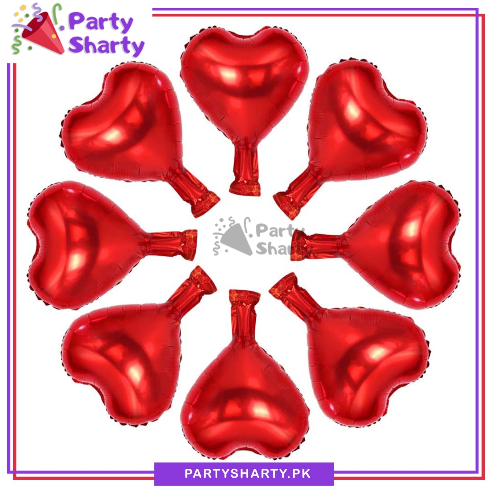 5pcs/Set 10inches Red Heart Shaped Foil Balloons For Valentine, Anniversary, Wedding Celebration and Decoration