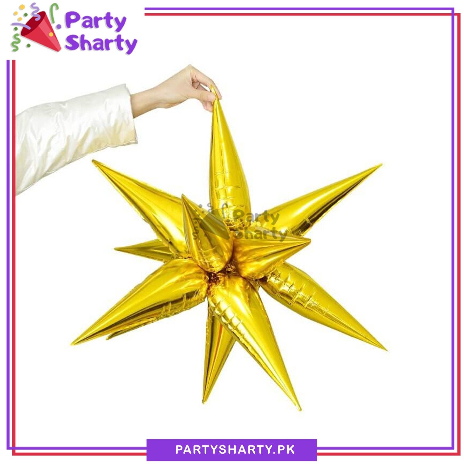 5pcs/Set 22inch Golden Explosion Star Shaped Foil Balloons For Party Decoration