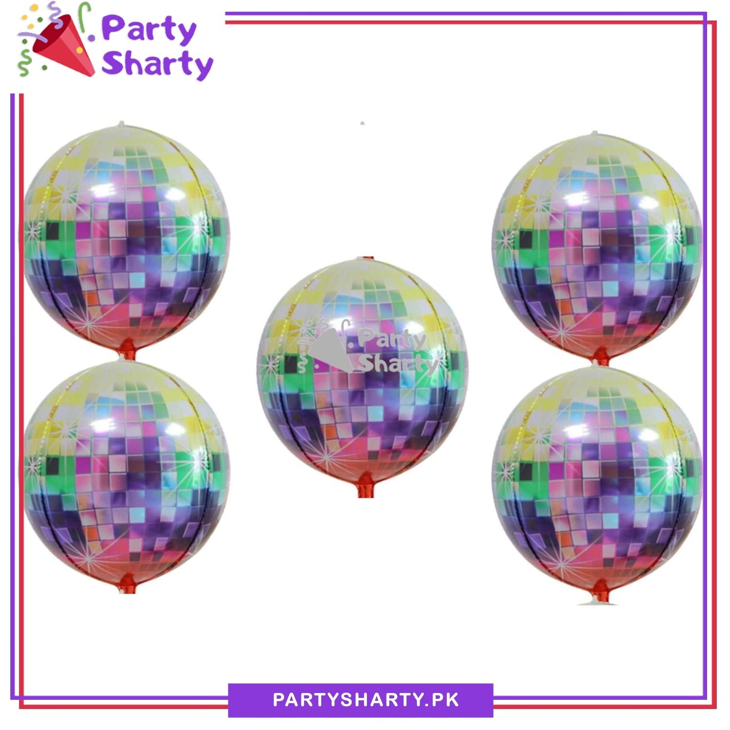 5pcs/Set 22inch Multi Disco Theme ORBZ Shaped Foil Balloon For Birthday Party Decoration and Celebration