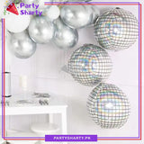 5pcs/Set 22inch Silver Disco Theme ORBZ Shaped Foil Balloon For Birthday Party Decoration and Celebration