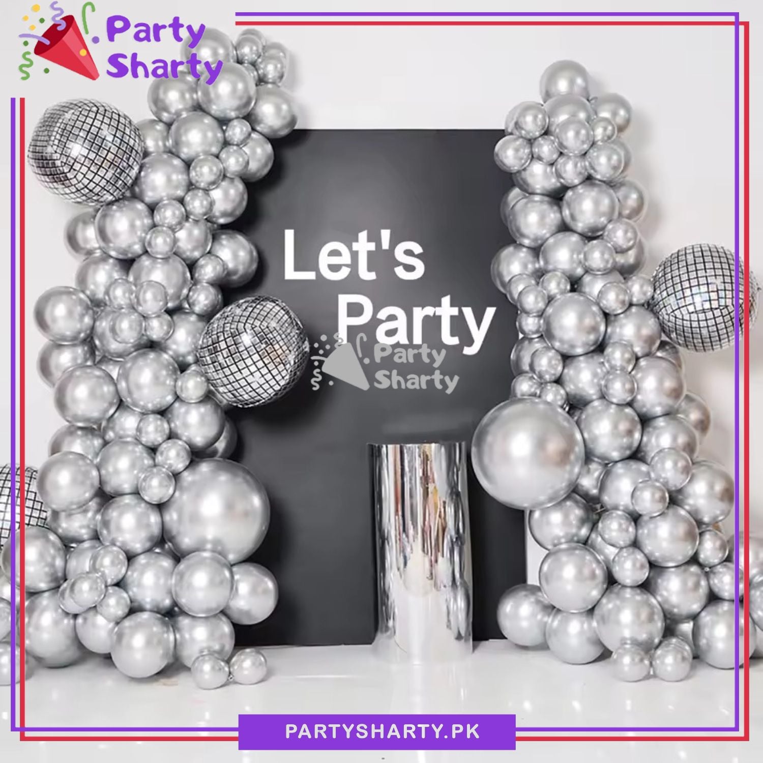 5pcs/Set 22inch Silver Disco Theme ORBZ Shaped Foil Balloon For Birthday Party Decoration and Celebration