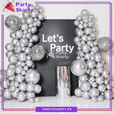 5pcs/Set 22inch Silver Disco Theme ORBZ Shaped Foil Balloon For Birthday Party Decoration and Celebration