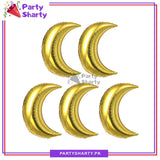 5pcs/Set 28inches Crescent Moon Foil Balloons For Ramadan & Eid Decorations