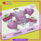 5pcs/Set Baby Boy / Girl Stylish Romper Shaped Foil Balloon Set For Baby Shower, Welcome Baby Decoration and Celebrations