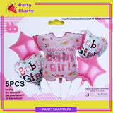 5pcs/Set Baby Boy / Girl Stylish Romper Shaped Foil Balloon Set For Baby Shower, Welcome Baby Decoration and Celebrations