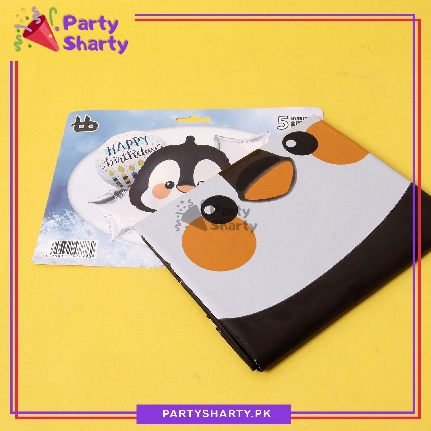 5pcs/Set Penguin Head Foil Balloons Set for Theme Based Birthday Decoration and Celebration