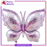 5pcs/Set Sky Blue, Lilac & Pink Shade Butterfly Foil Balloon For Butterfly Themed Birthday, Baby Shower Party and Event Decoration