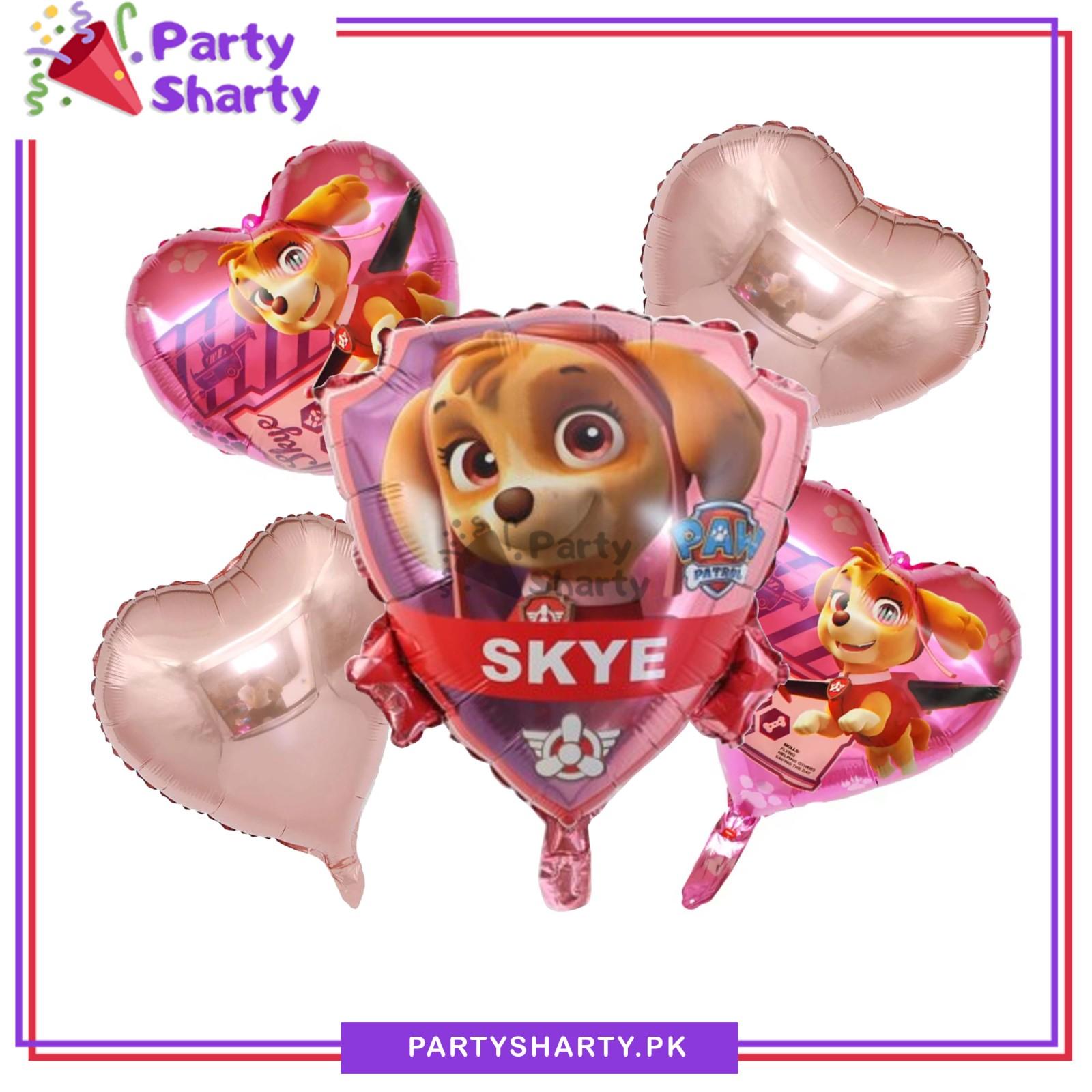 5pcs/set Skye Character Foil Balloons For Paw Patrol Theme Party Decoration & Celebration