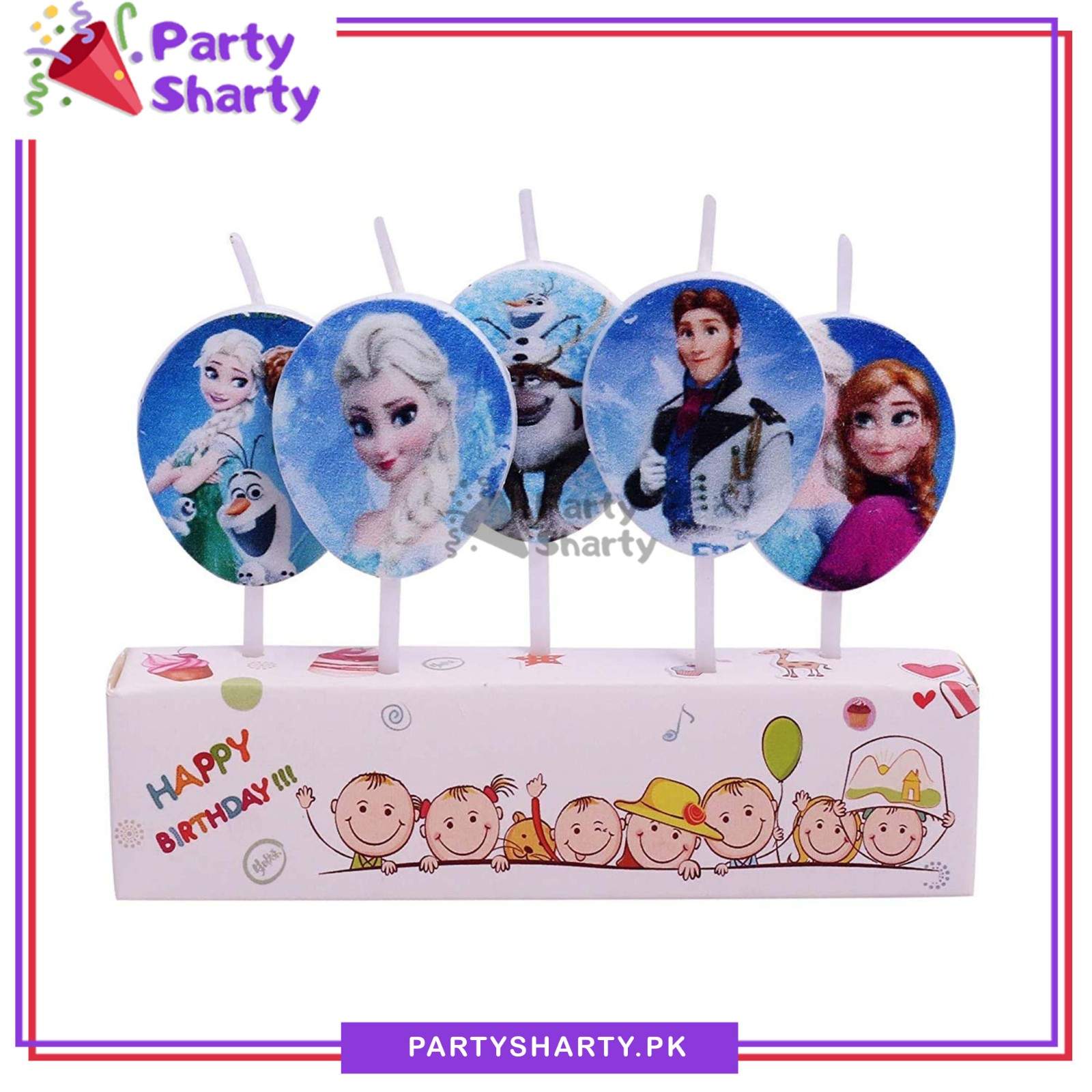 5pcs/set Frozen Theme Candles / Cupcake Toppers Creative Candles Party Supplies