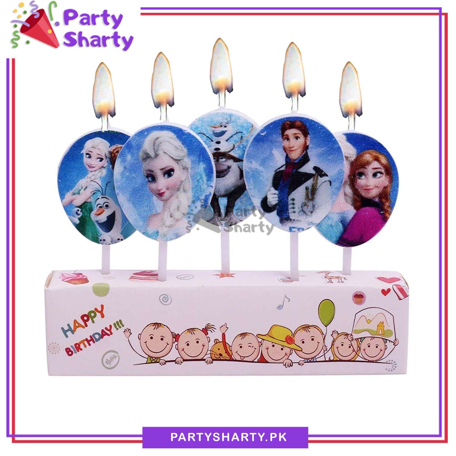 5pcs/set Frozen Theme Candles / Cupcake Toppers Creative Candles Party Supplies