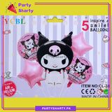 5pcs/set Pink Kuromi Sanrio Foil Balloons Set Birthday Party Decoration and Celebration