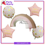 5pcs Matte Rainbow Shaped Foil Balloons Set For Birthday Decoration & Celebrations