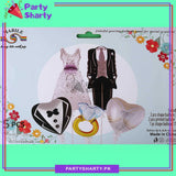 5pcs/set Bride & Groom Shaped Foil Balloons set For Wedding Party Decoration & Celebration