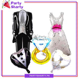 5pcs/set Bride & Groom Shaped Foil Balloons set For Wedding Party Decoration & Celebration