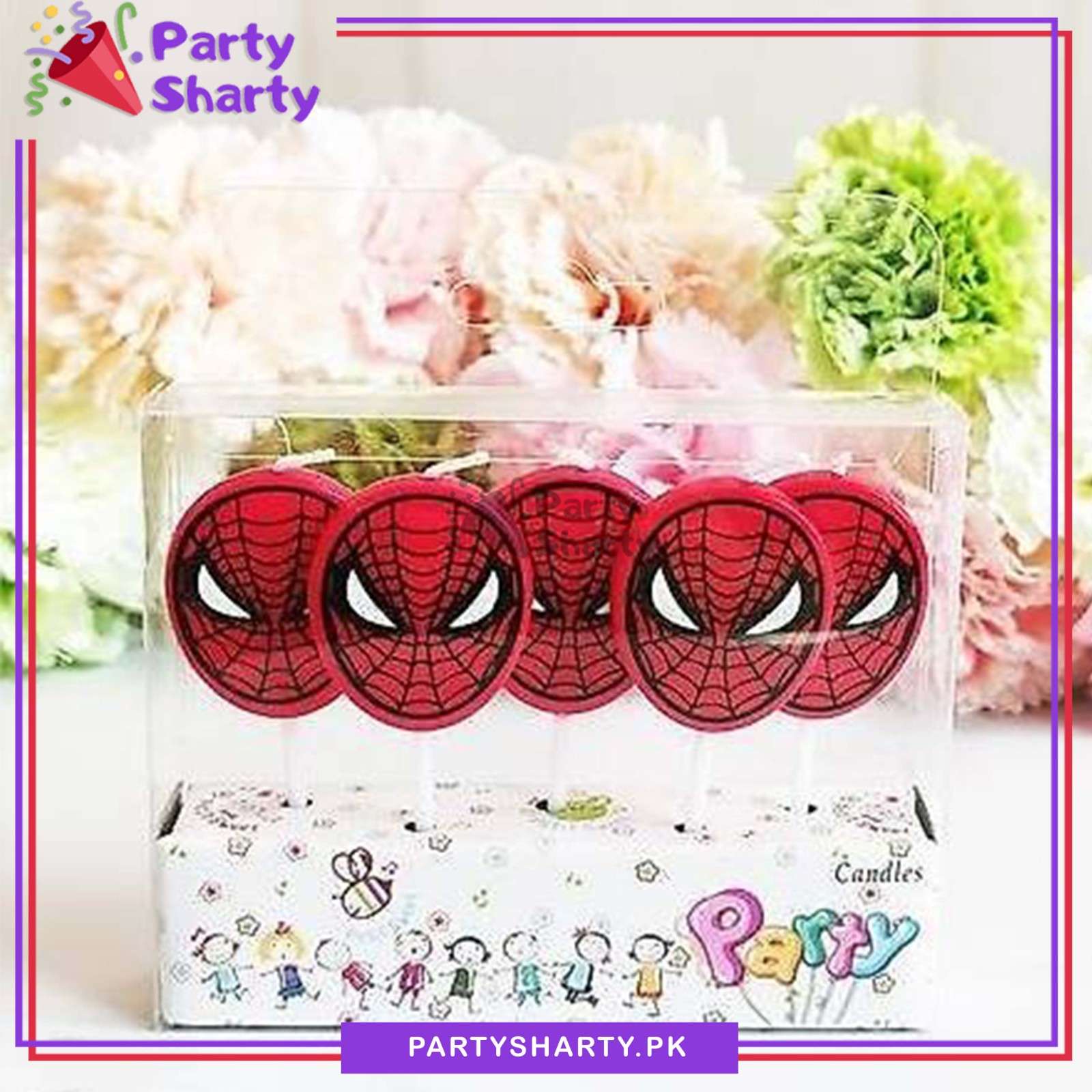 5pcs/set Spiderman Head Shaped Candles / Cupcake Toppers Creative Candles Party Supplies