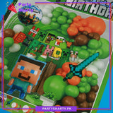 61pcs Happy Birthday Minecraft Theme Set For Theme Based Birthday Decoration & Celebration