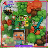 61pcs Happy Birthday Minecraft Theme Set For Theme Based Birthday Decoration & Celebration