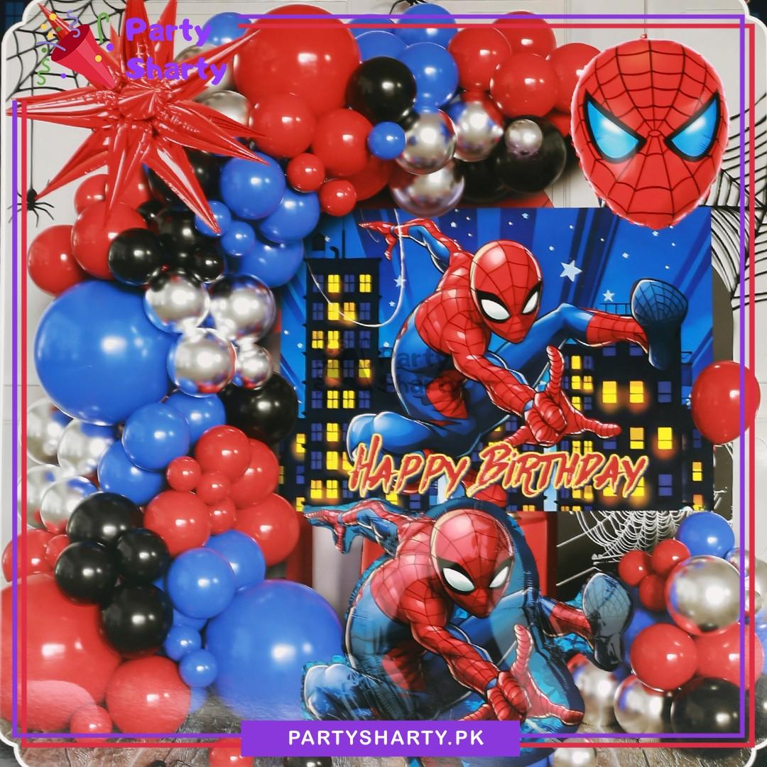 60pcs Happy Birthday Spiderman Theme Set For Theme Birthday Decoration and Celebration