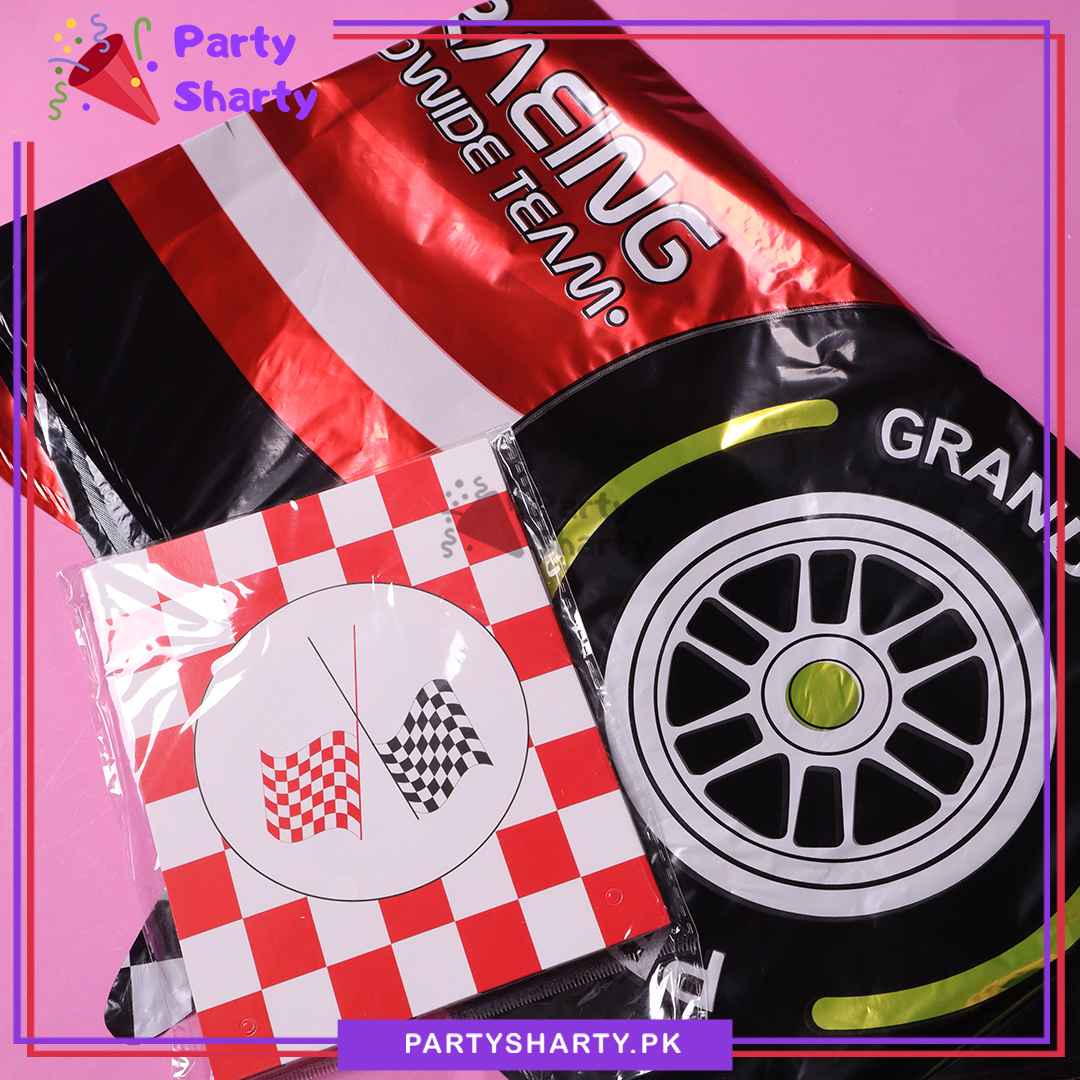 60pcs Happy Birthday Racing Car Theme Set For Birthday Party Decoration & Celebration