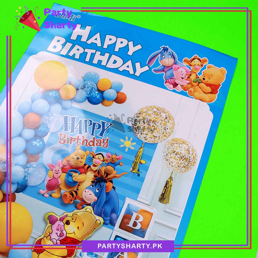 61pcs Winnie The Pooh Birthday Theme Set For Theme Based Birthday Decoration and Celebration