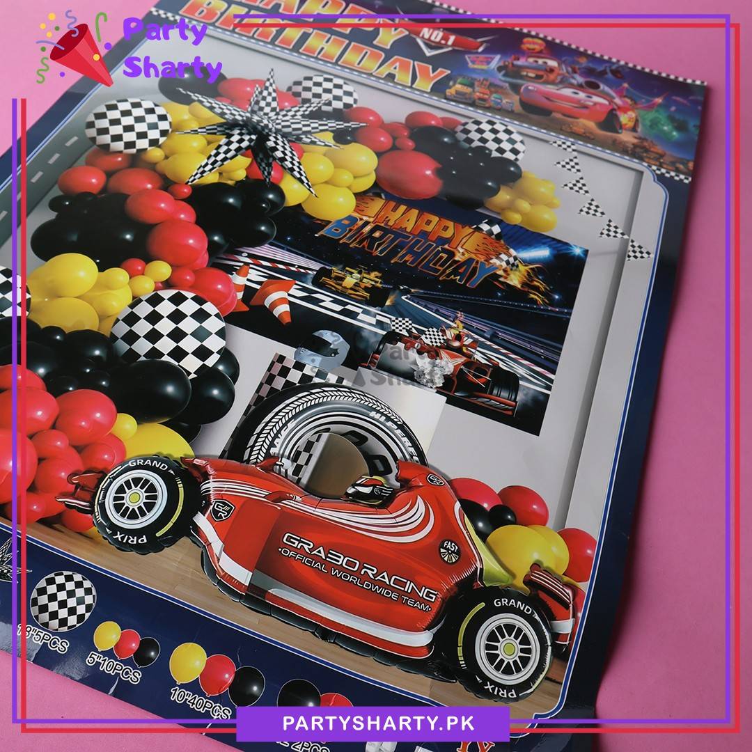 62pcs Happy Birthday Racing Car Theme Set For Birthday Party Decoration & Celebration