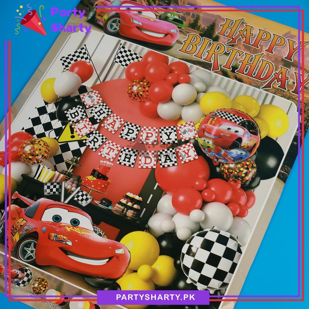 62pcs Happy Birthday McQueen Theme Set for Lightning McQueen Birthday Decoration & Celebration