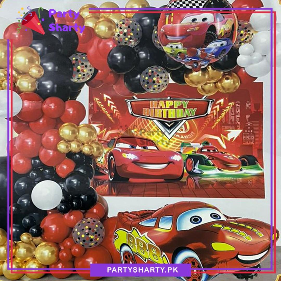 63pcs Happy Birthday Lightning McQueen Theme Set for Birthday Decoration & Celebration