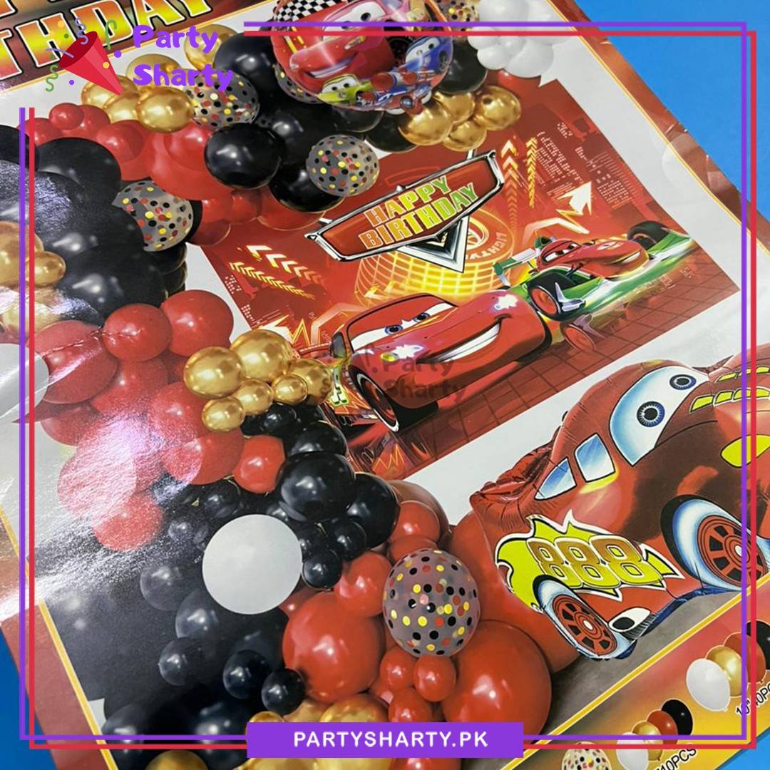 63pcs Happy Birthday Lightning McQueen Theme Set for Birthday Decoration & Celebration