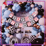63pcs Happy Birthday Too Fast Tyre Theme Set For Racing Car Themed Party Decoration & Celebration