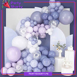 65pcs Dark Purple, Light Purple & White Balloon Garland Arch Kit For Decoration