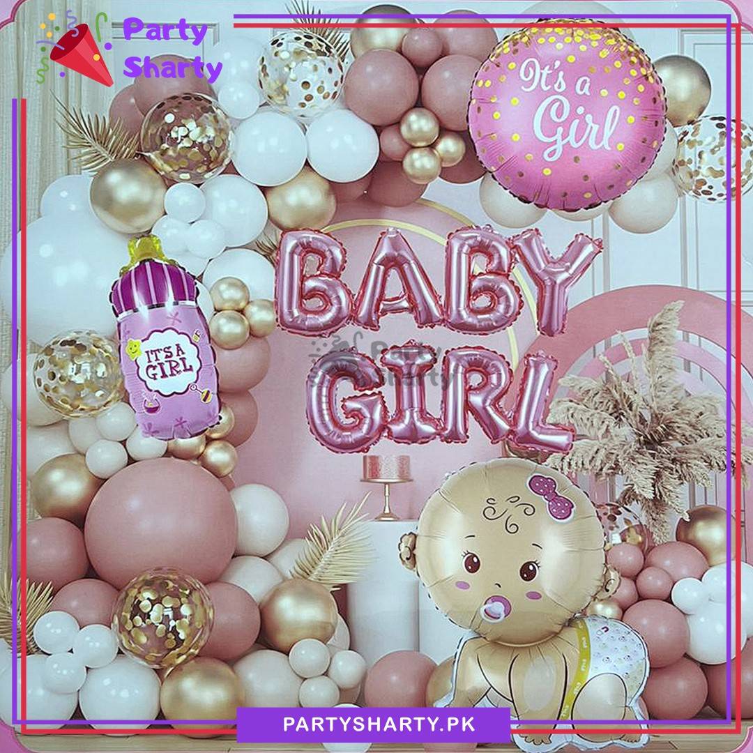 65pcs Baby Girl Theme Set For Welcome Baby Theme Decoration & Celebration