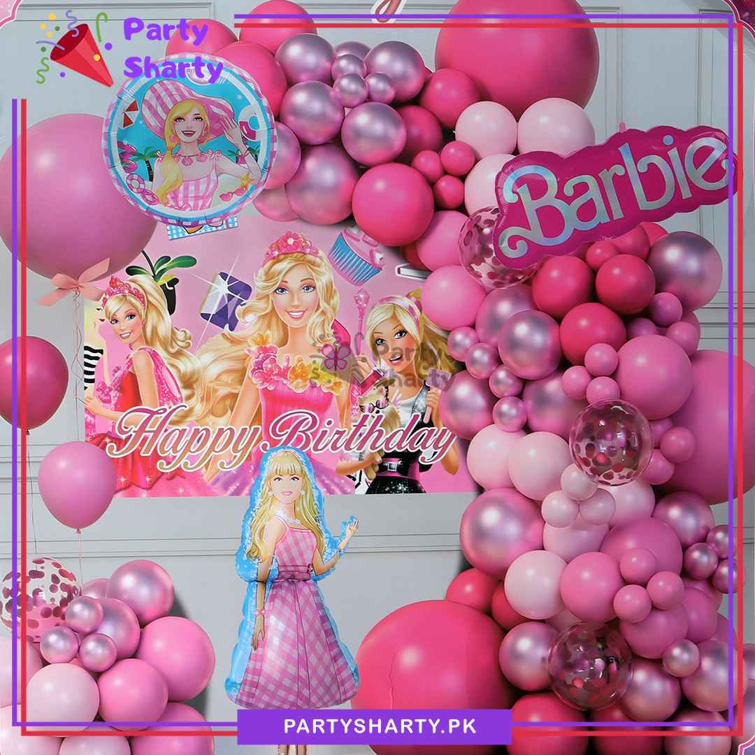 65pcs Happy Birthday Barbie Theme Set For Barbie Theme Party Event Decoration and Celebration