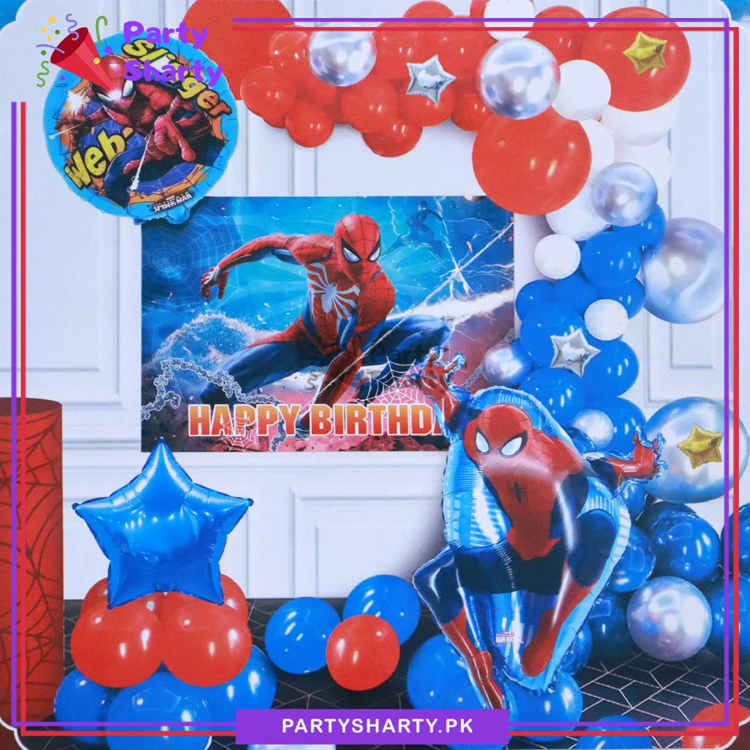 65pcs Happy Birthday Spiderman Theme Set For Theme Birthday Decoration and Celebration
