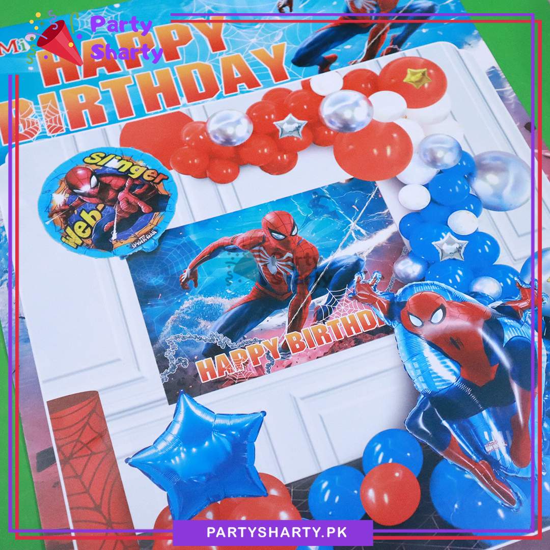 65pcs Happy Birthday Spiderman Theme Set For Theme Birthday Decoration and Celebration