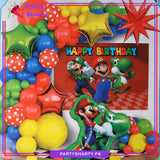 65pcs Super Mario Happy Birthday Theme Set for Theme Based Birthday Decoration and Celebration