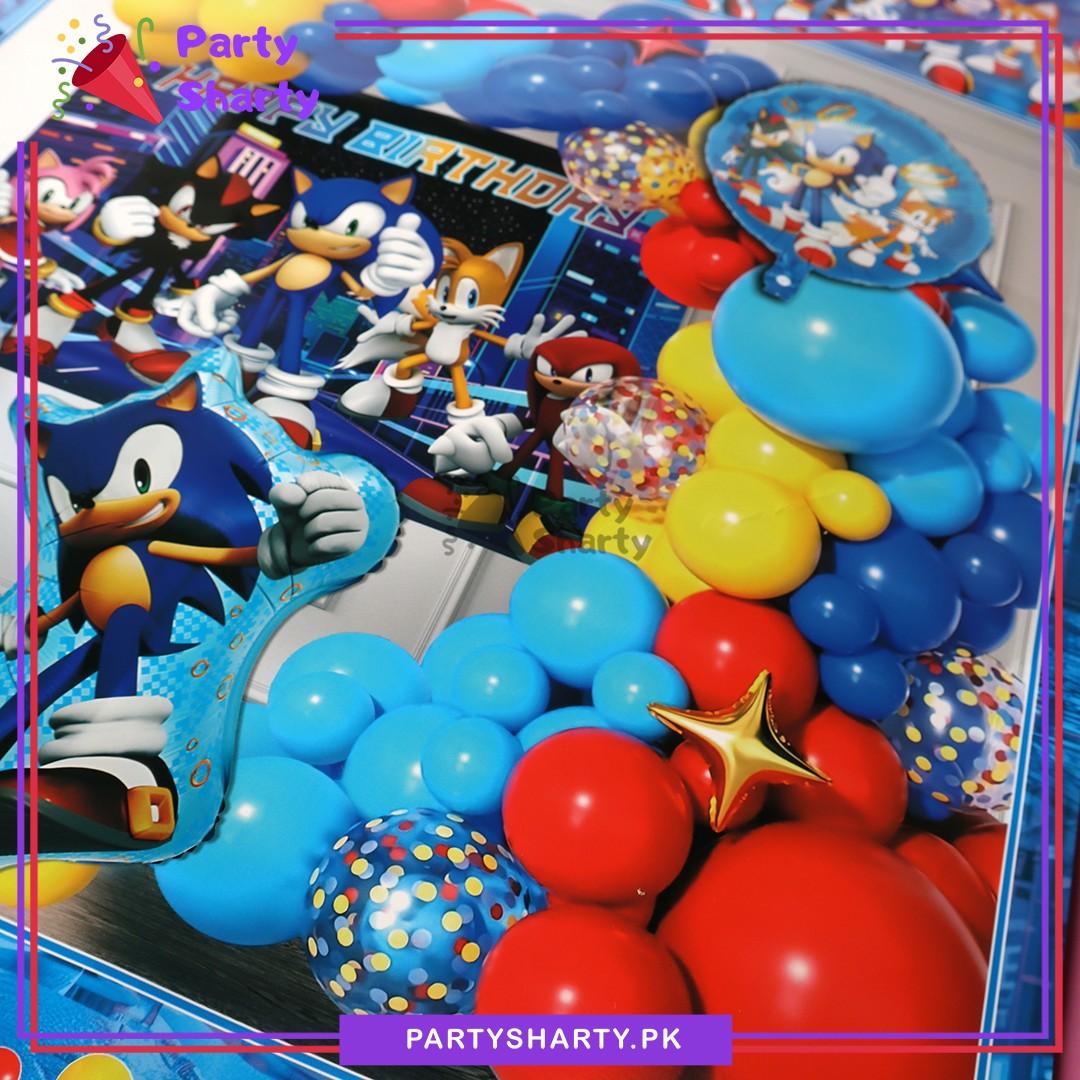 65pcs Happy Birthday Sonic The Hedgehog Theme Set for Theme Based Birthday Decoration & Celebration