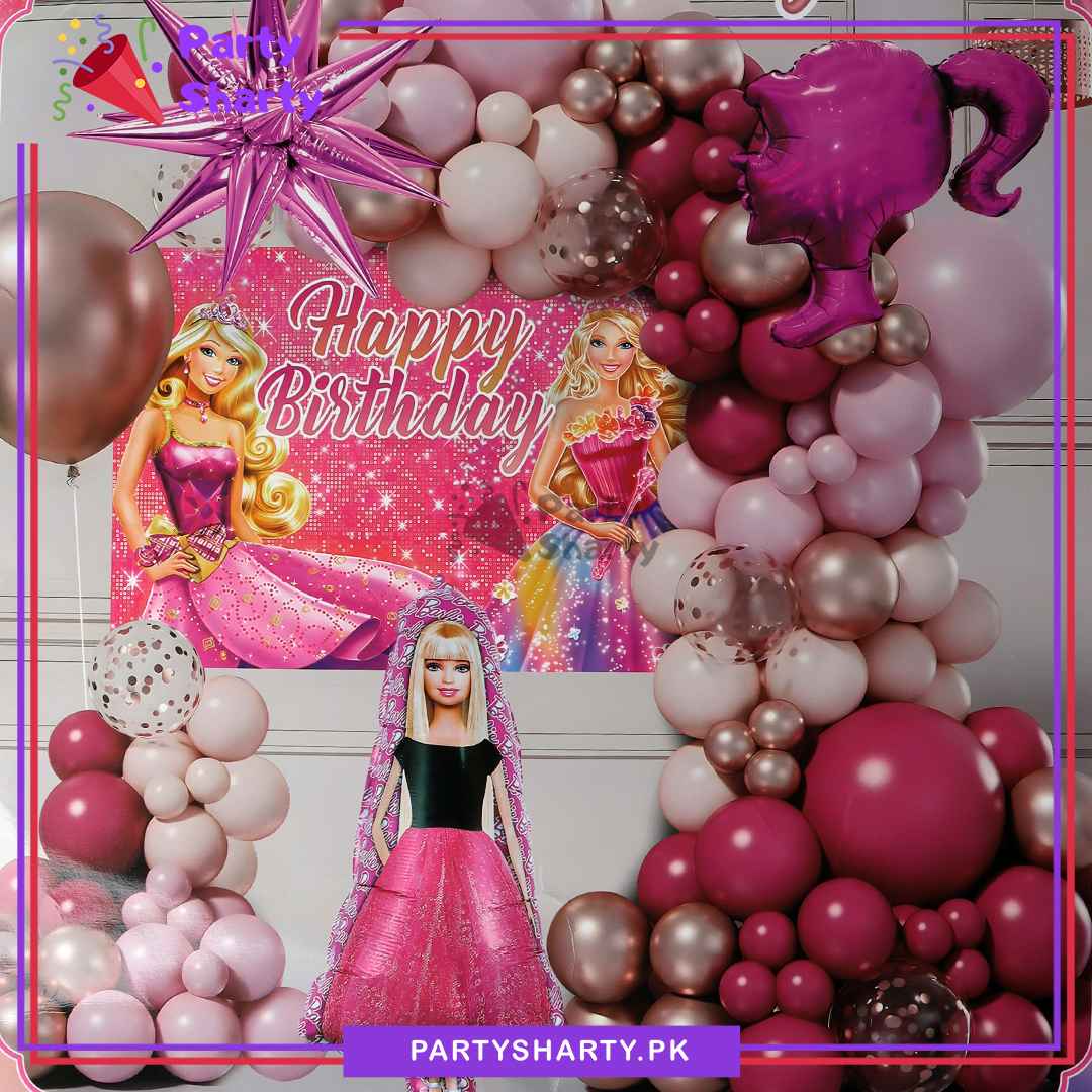 66pcs Happy Birthday Barbie Theme Set For Barbie Theme Party Event Decoration and Celebration