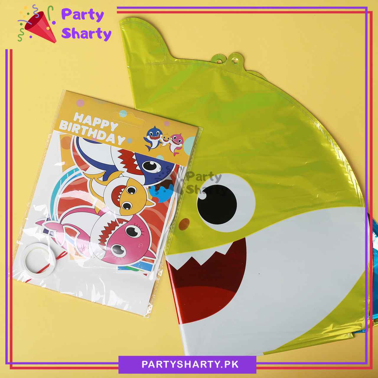 79pcs Happy Birthday Card Banner with Baby Shark Theme Set for Baby Shark Theme Birthday Party Decorations