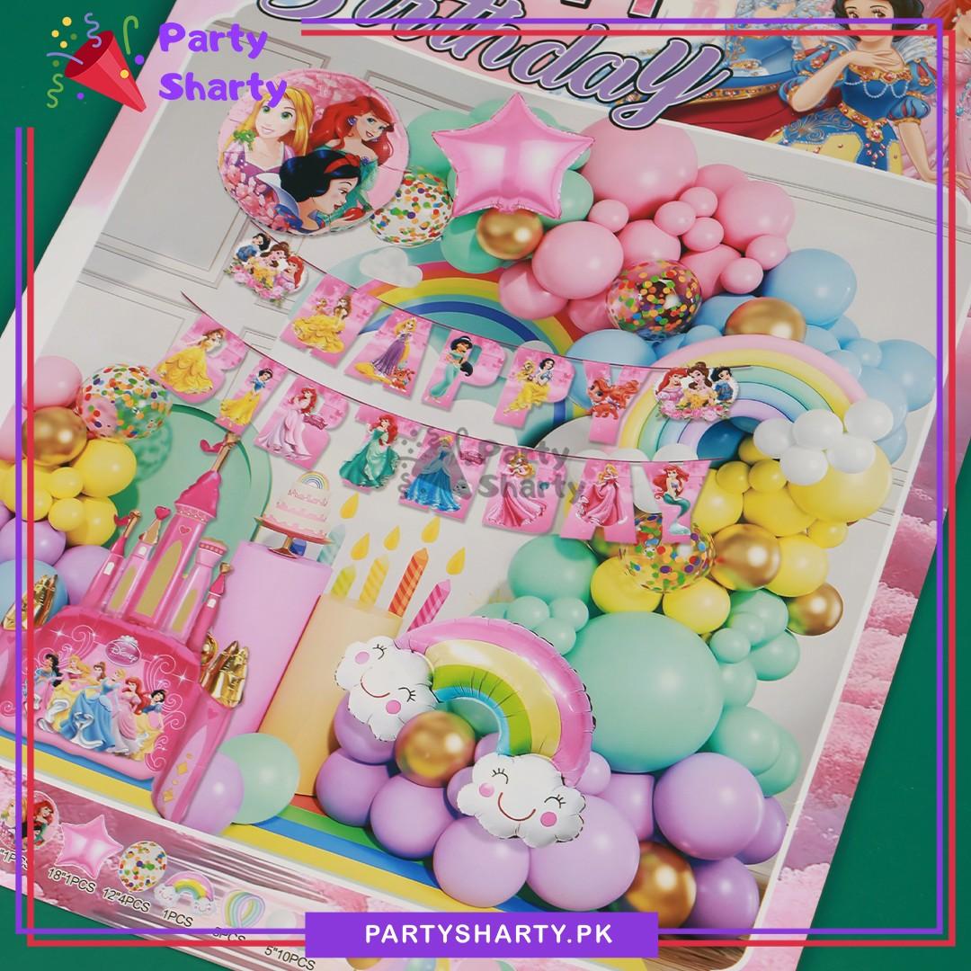 68pcs Happy Birthday Princess Theme Set For Theme Birthday Decoration & Celebration