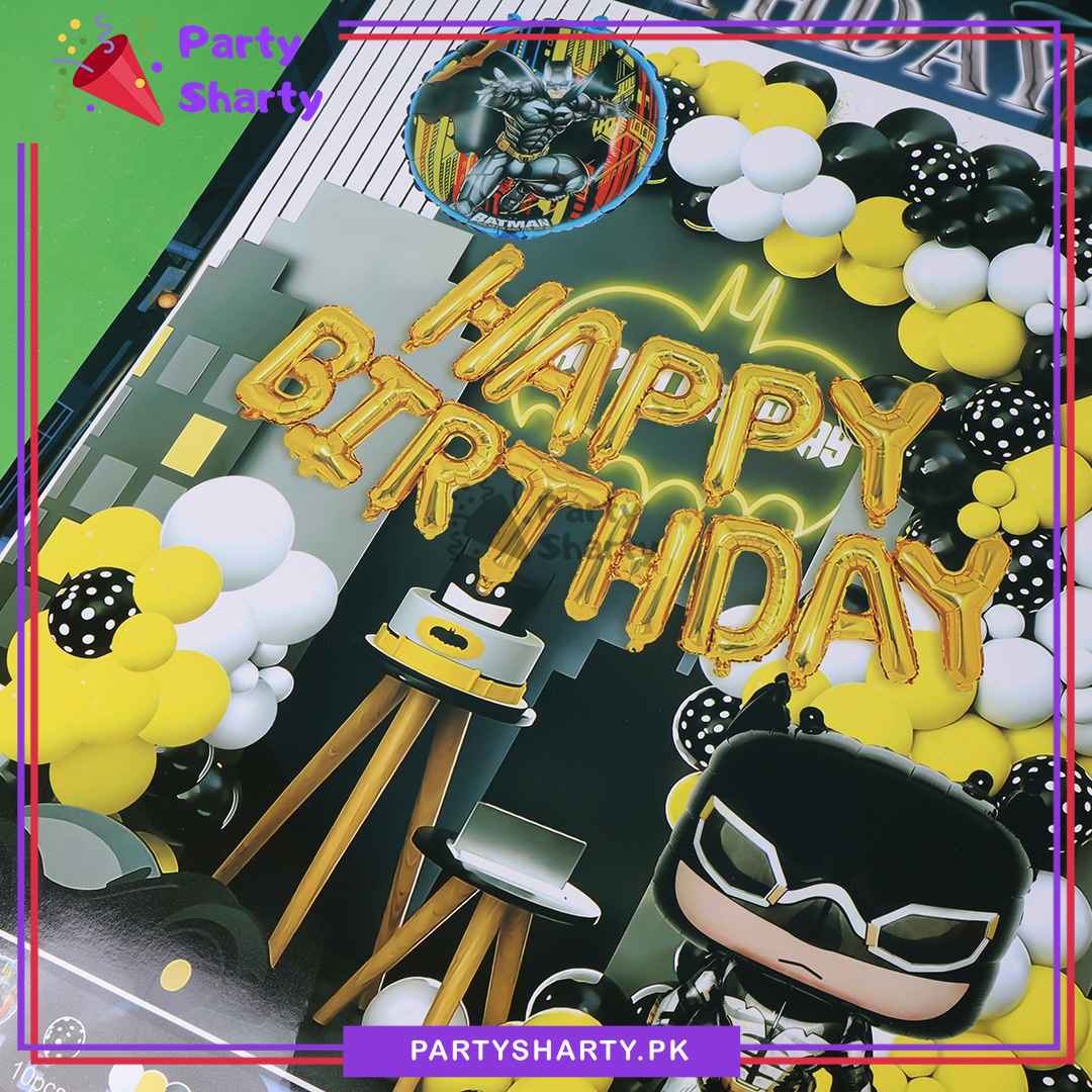 80pcs Happy Birthday Batman Theme Set For Batman Theme Decoration & Party Celebrations