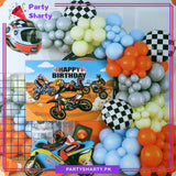 68pcs Motor Bike Theme Balloon Garland Set For Motor Cycle Theme Birthday Decoration and Celebration