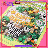 69pcs Happy Birthday Golden with Zebra Foil Balloon Set For Jungle / Safari Theme Decoration