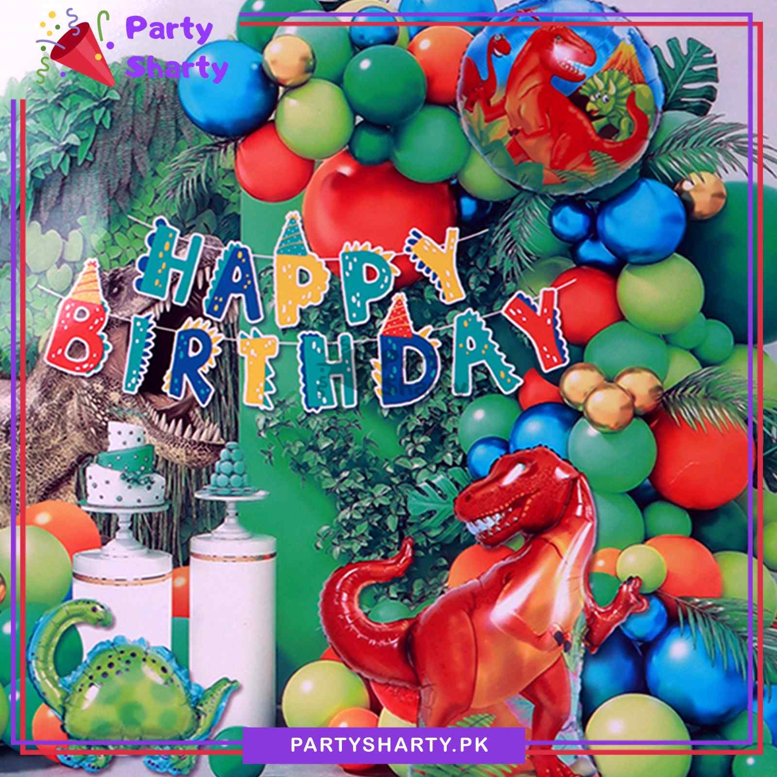 69pcs Happy Birthday Dinosaur & Dragon Theme Set For Birthday Decoration & Celebrations